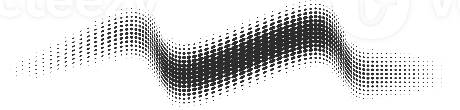 Dotted shape. Abstract gradient wavy element. Halftone geometric line with gradation texture. Curved dynamic stripe png