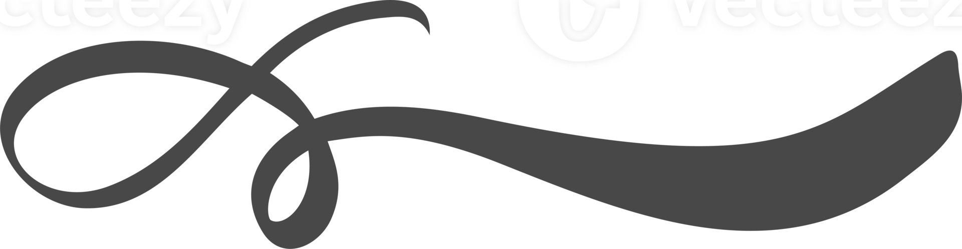 Swoosh underline hand-drawn element. Swish swirl brushstroke. Calligraphic elegant divider. Curve paint tail. Flourish and swoop vintage design png