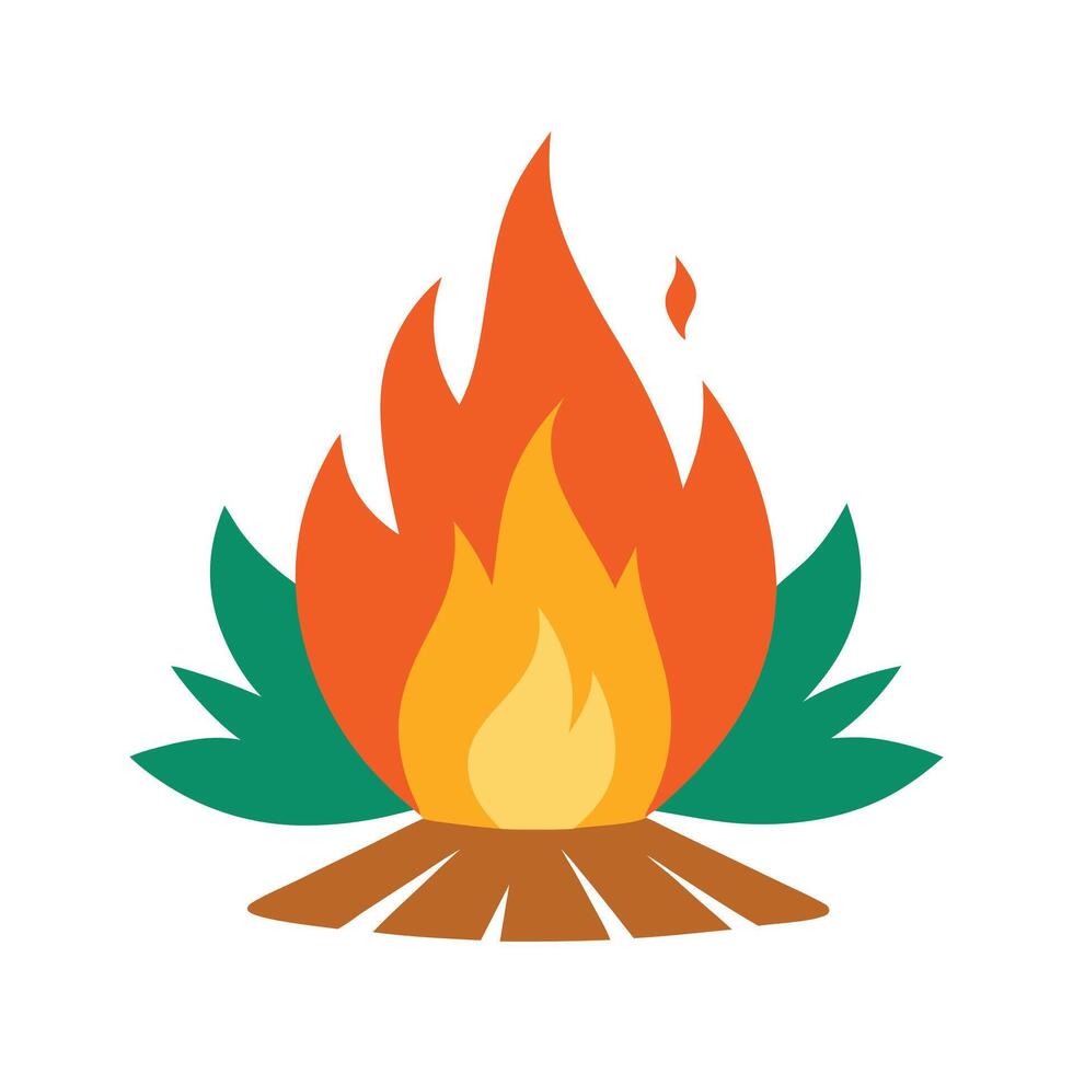 campfire firewood illustration isolated vector
