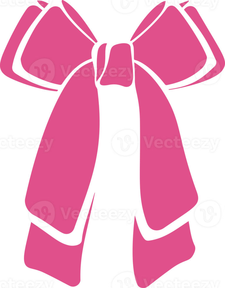 Ribbon bow for hair. Cute pink tie with knot for gift. Girly accessory for birthday Christmas holidays. Cartoon fashion element for romantic decoration png