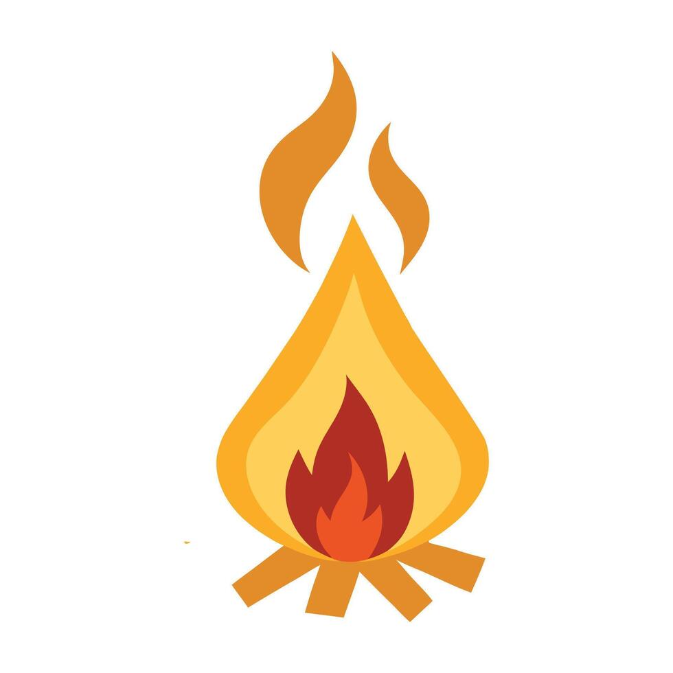 minimal campfire icon design vector