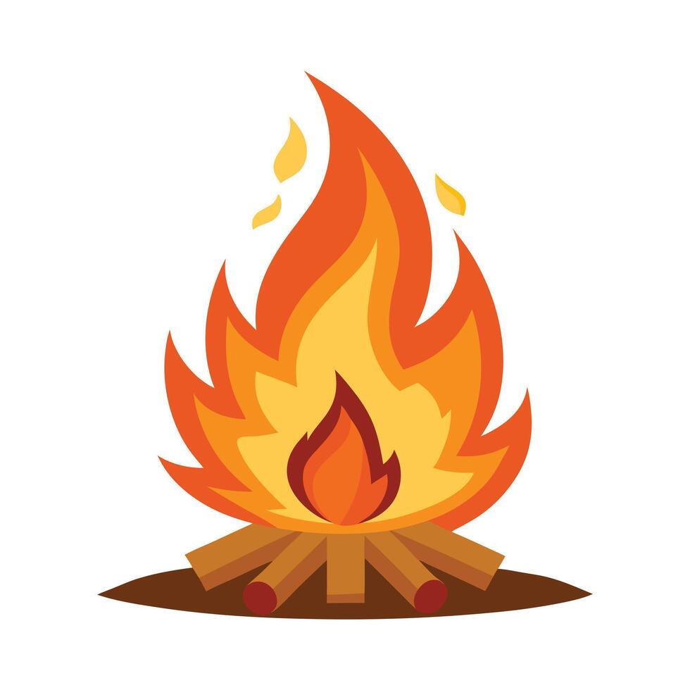 camping fire icon modern style vector