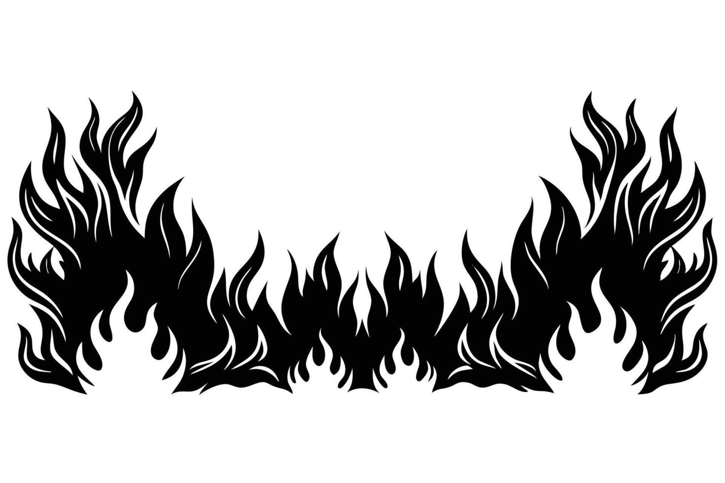 Graphic of Intricate Black Flames vector