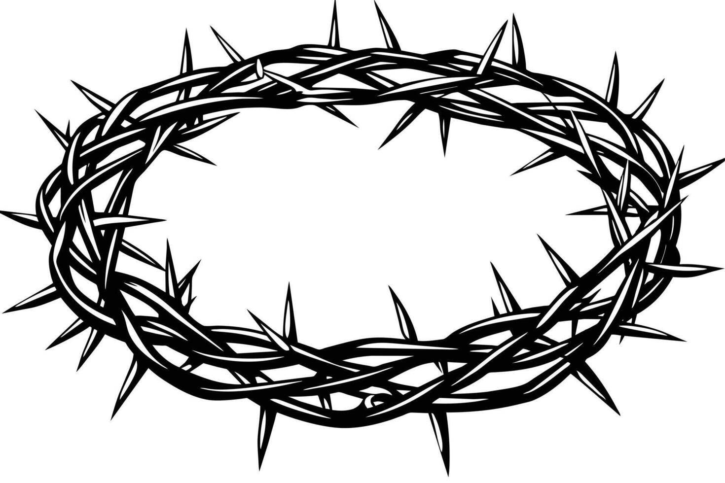 A Detailed Illustration of a Crown of Thorns vector