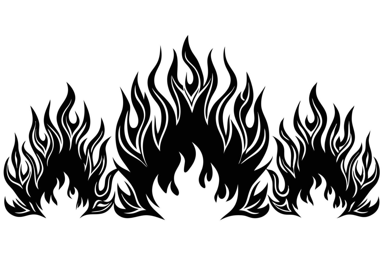 A Graphic of Intricate Black Flames vector