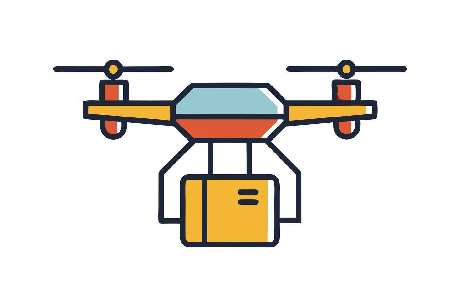 A Drone Delivery of a Package Modern Logistics Concept vector