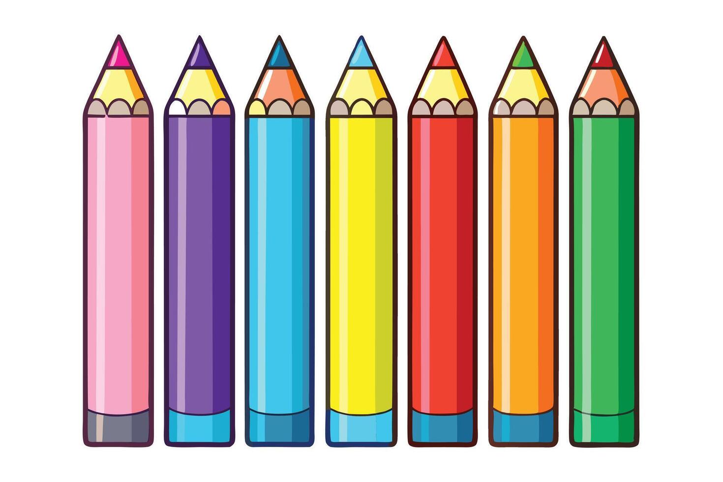 A Pencils Arranged in a Row vector