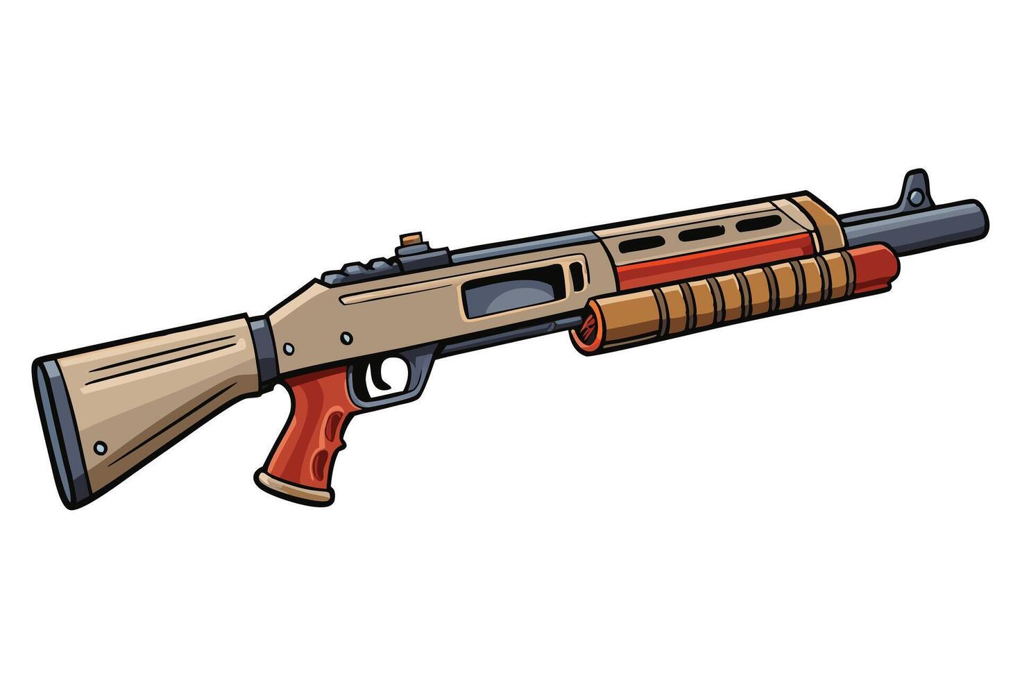 A Cartoon Illustration of a Hunting Shotgun vector