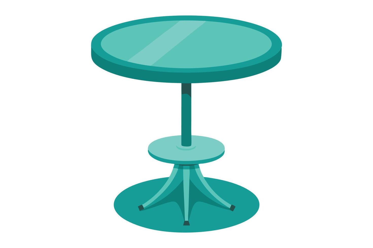 Teal Round Side Table Illustration vector