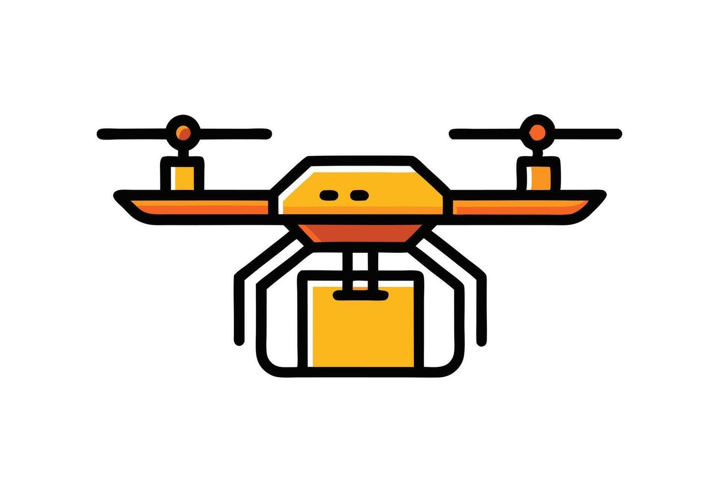 Drone Delivery of a Package Modern Logistics Concept vector