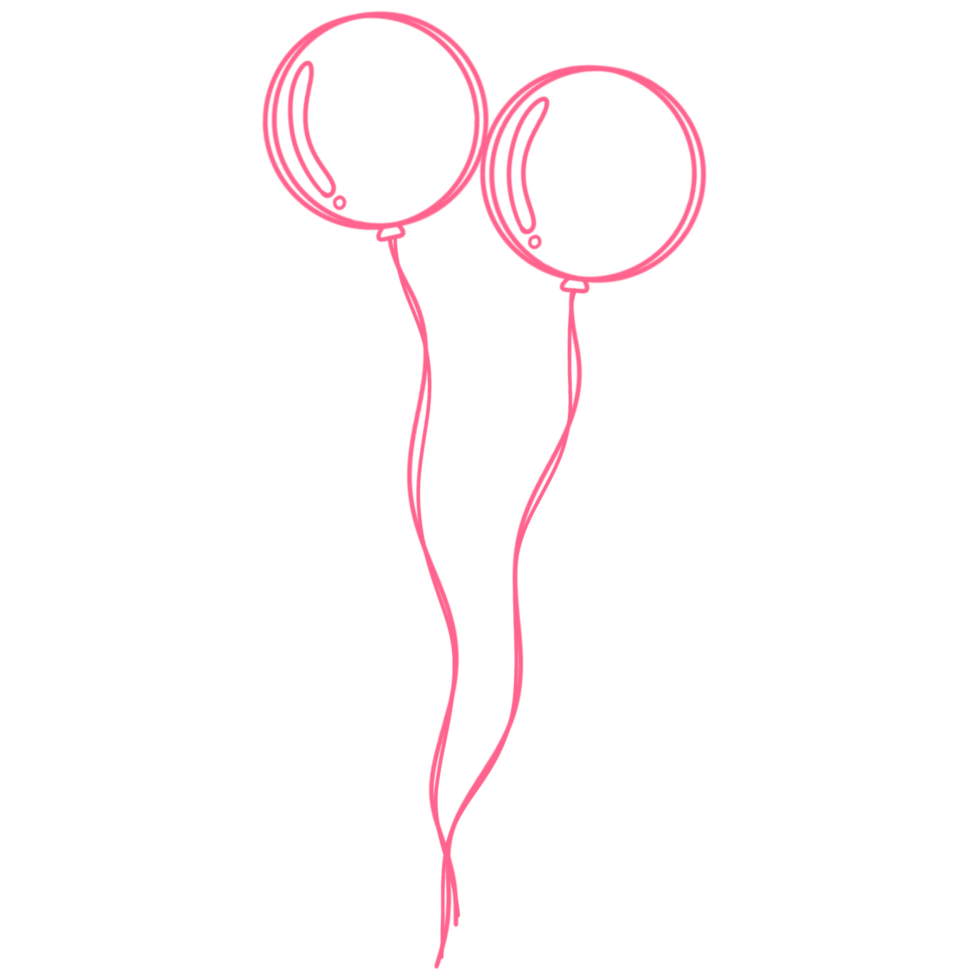 Two round pink balloons on a transparent background png