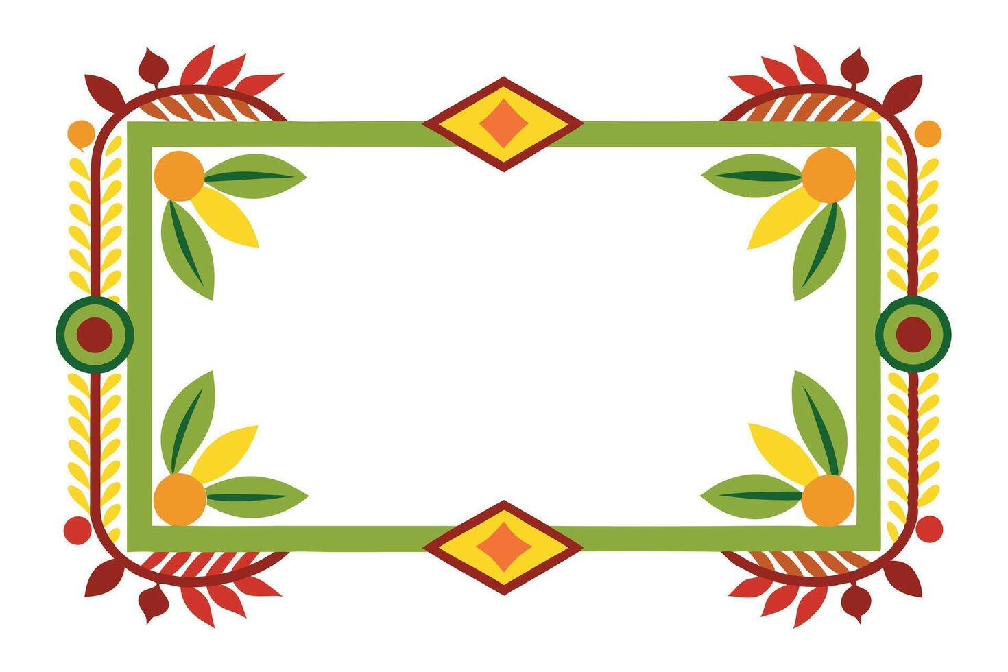 Red and Yellow Floral Border for Documents vector