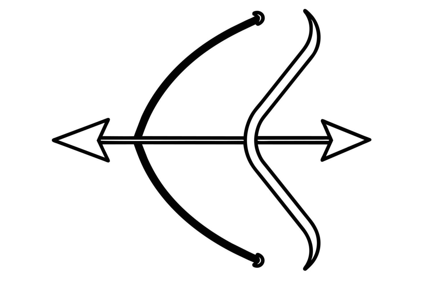 Simple Illustration of an Archery Bow and Arrow vector