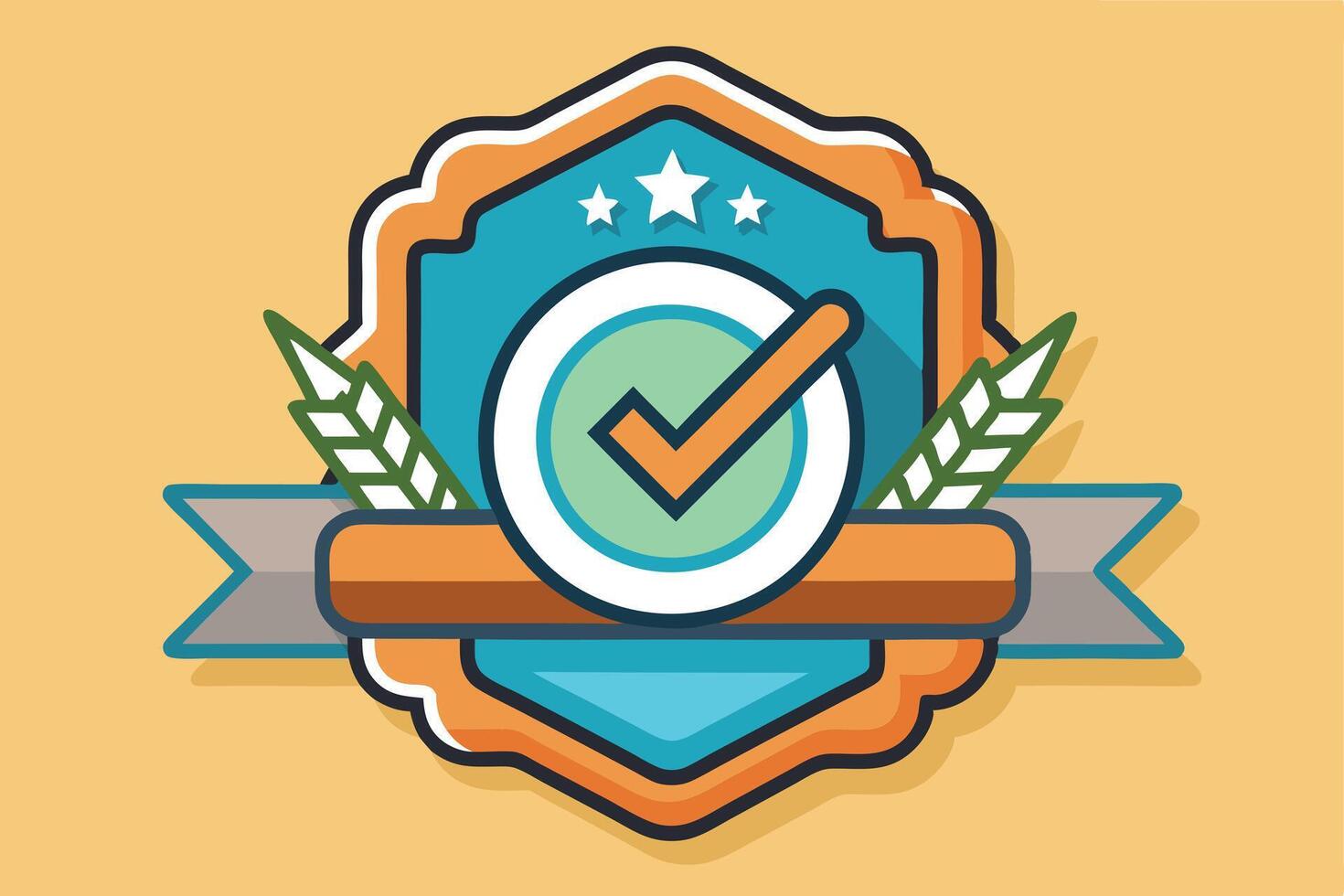 Flat Illustration of a Quality Award Badge vector