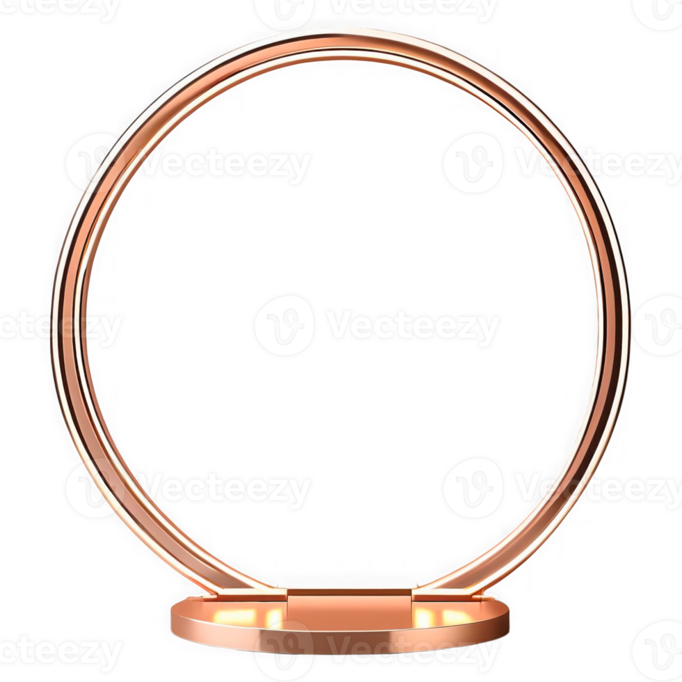 Minimalist Geometric Rose Gold Circular Ring Stand with Luxury Aesthetic png