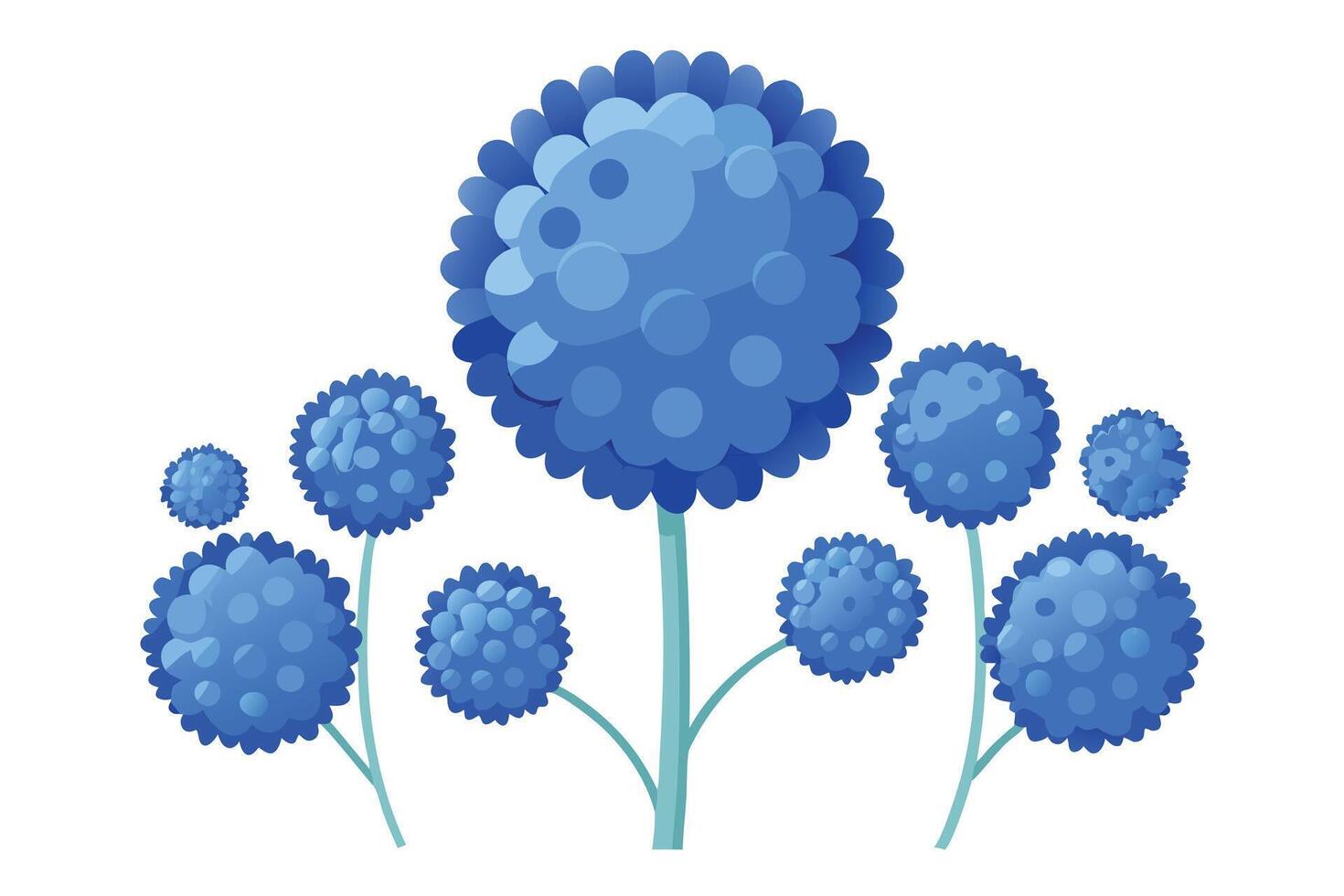 Vibrant Blue Floral Illustration for Spring Design vector