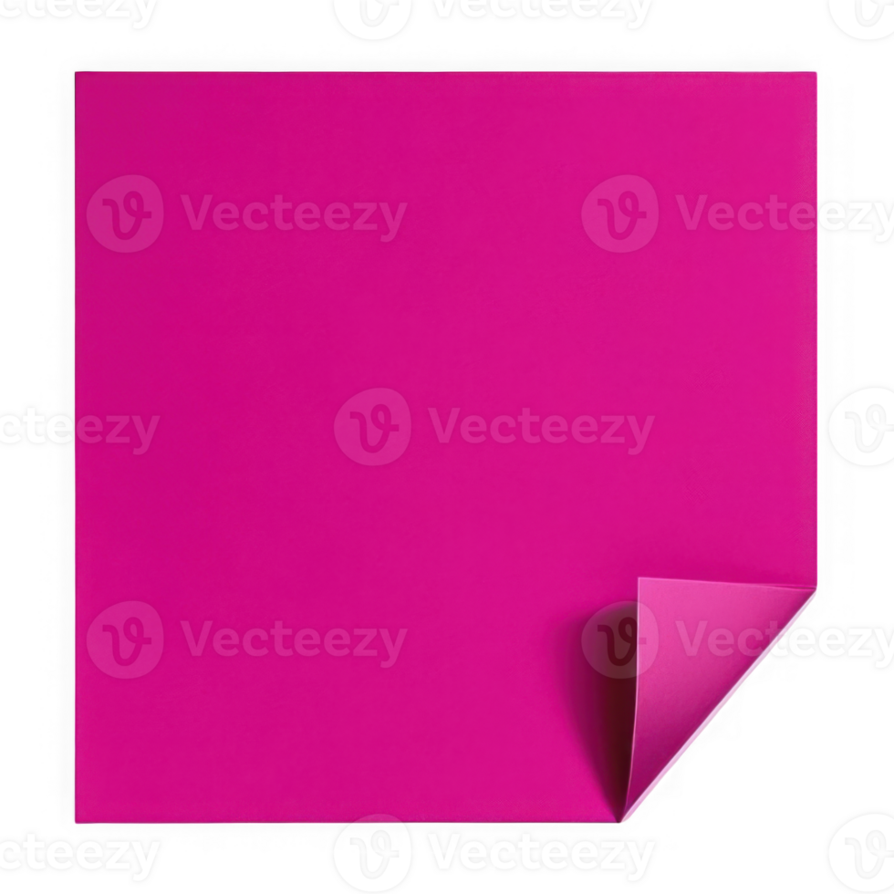 Magenta Paper Sheet with Bent Corner png