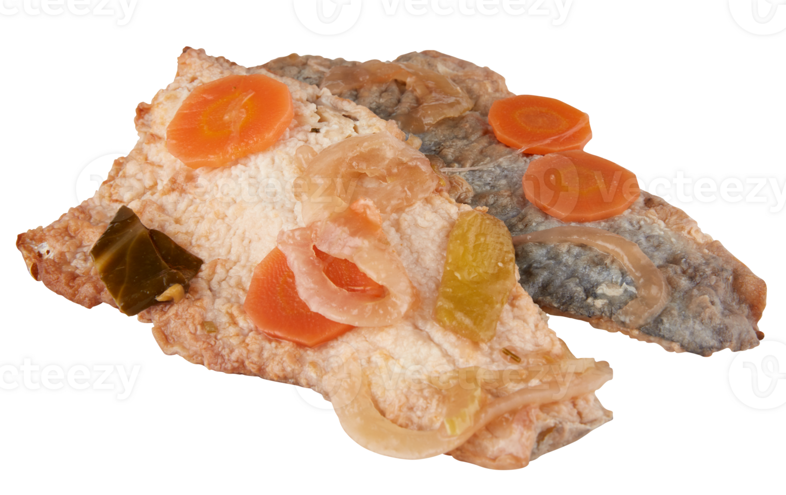 Fish fillet with sauce cut out isolated transparent background png