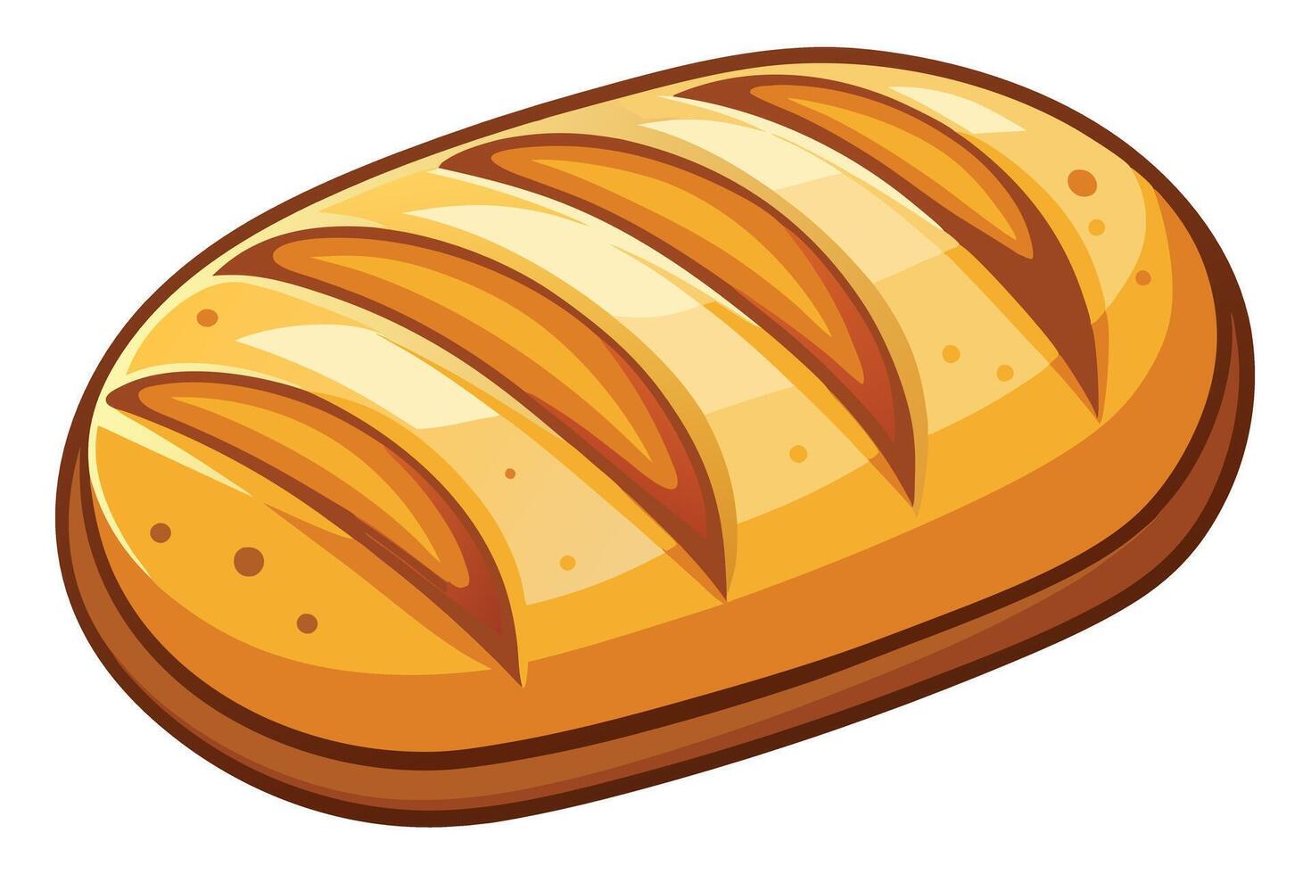 Delicious loaf of bread illustration for food design. vector