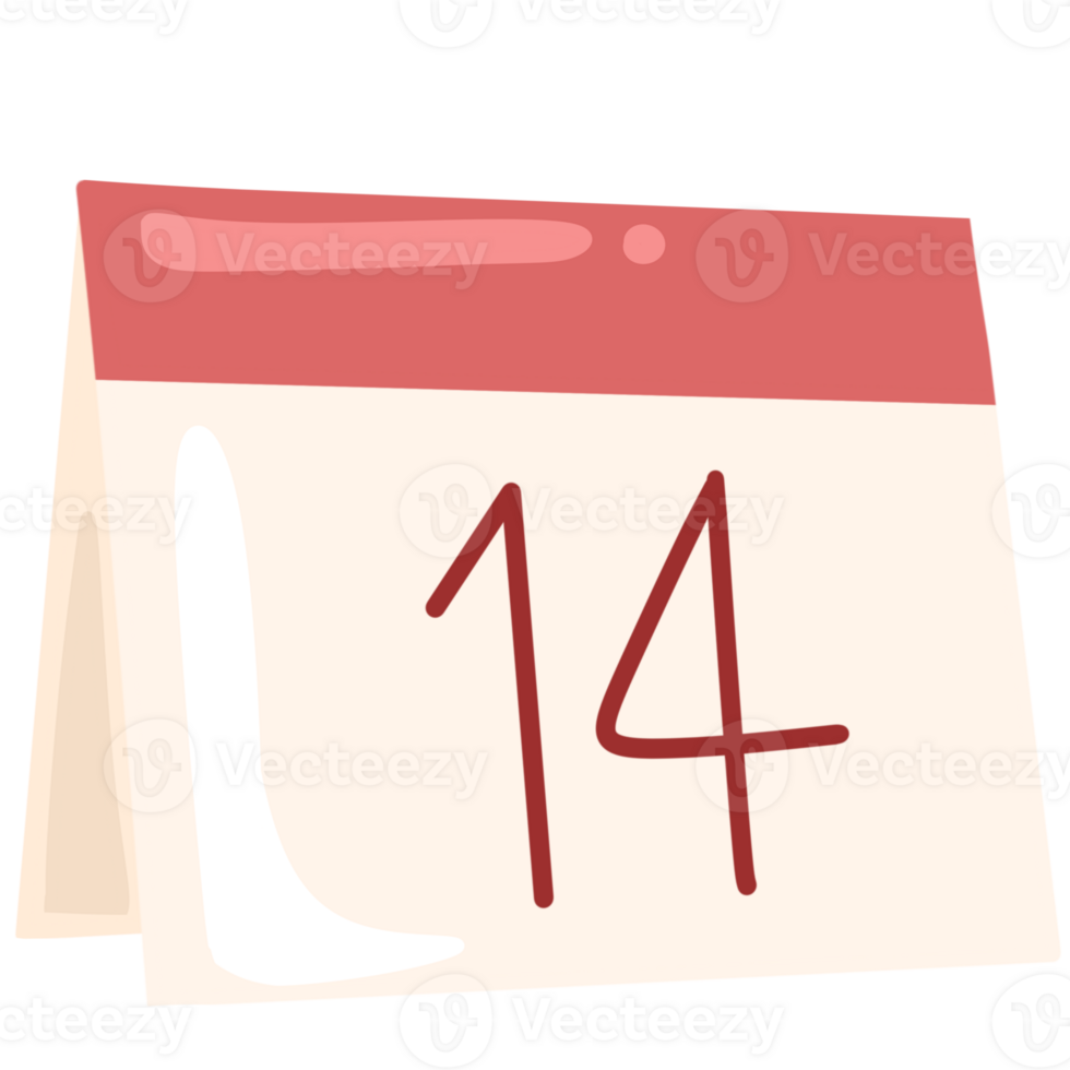 Calendar with the date February 14 png