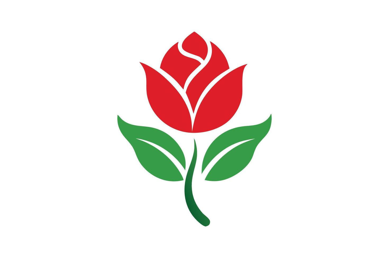 Elegant red rose logo design on a white background. vector