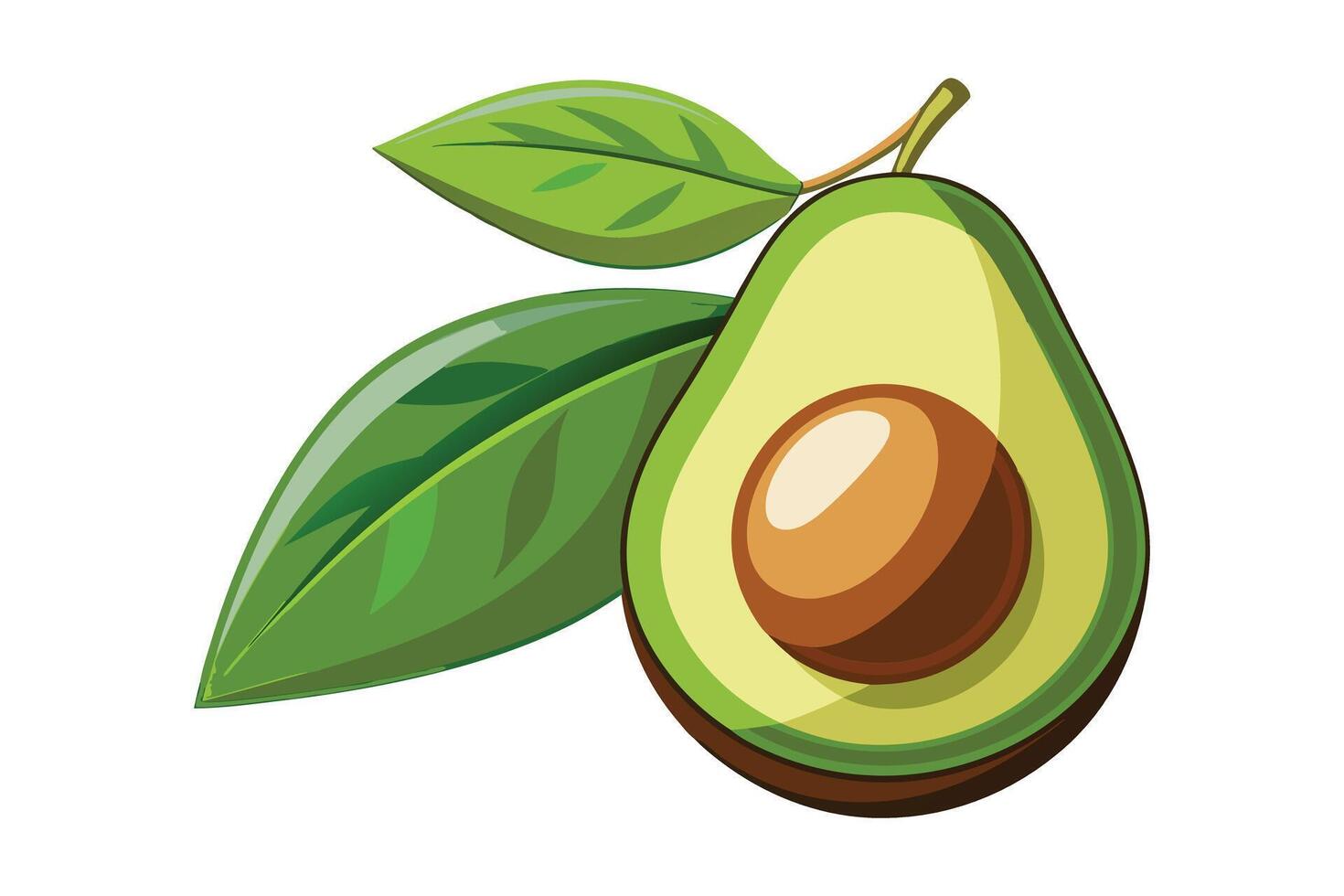A illustration of a healthy avocado fruit. vector