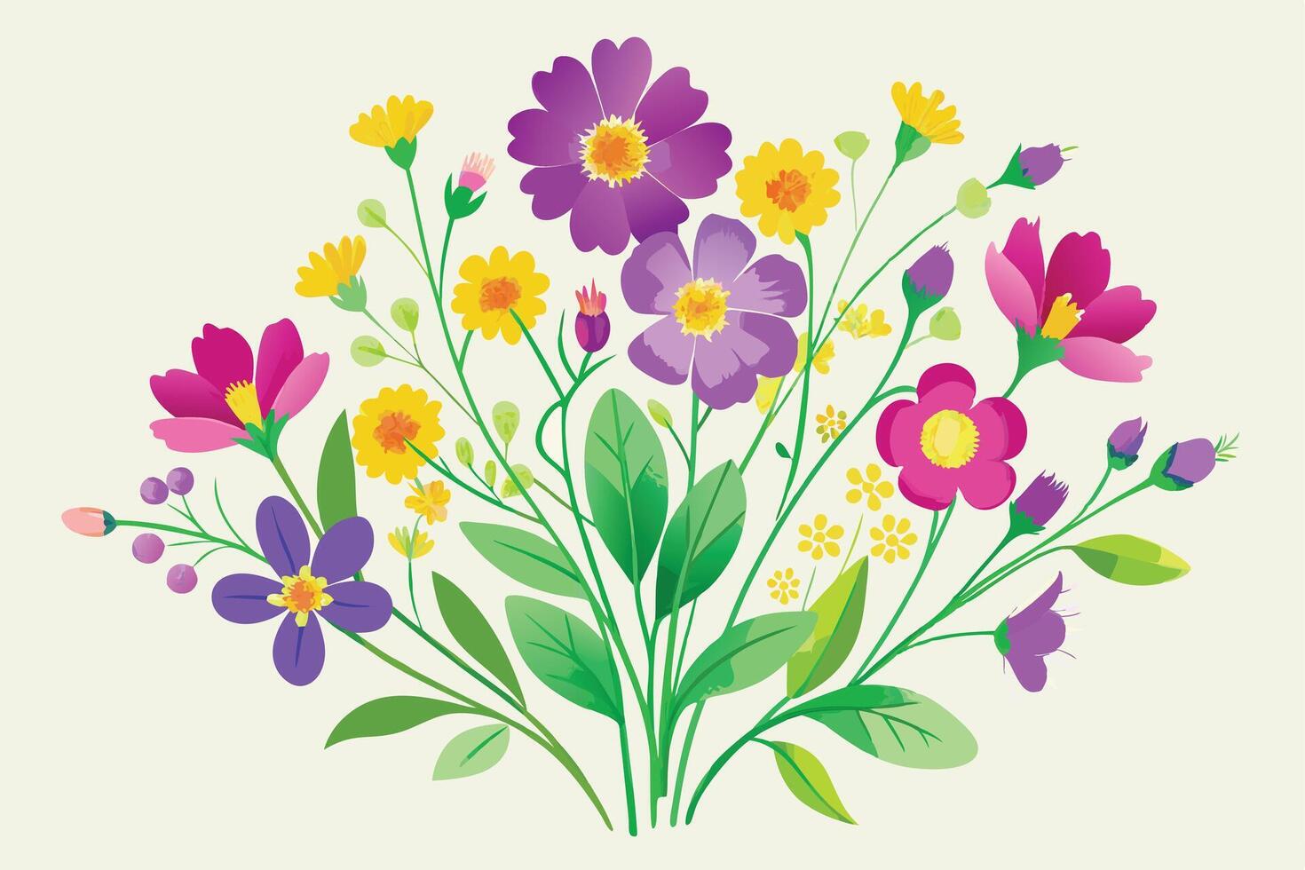A Vibrant flower bouquet design perfect for spring decor. vector