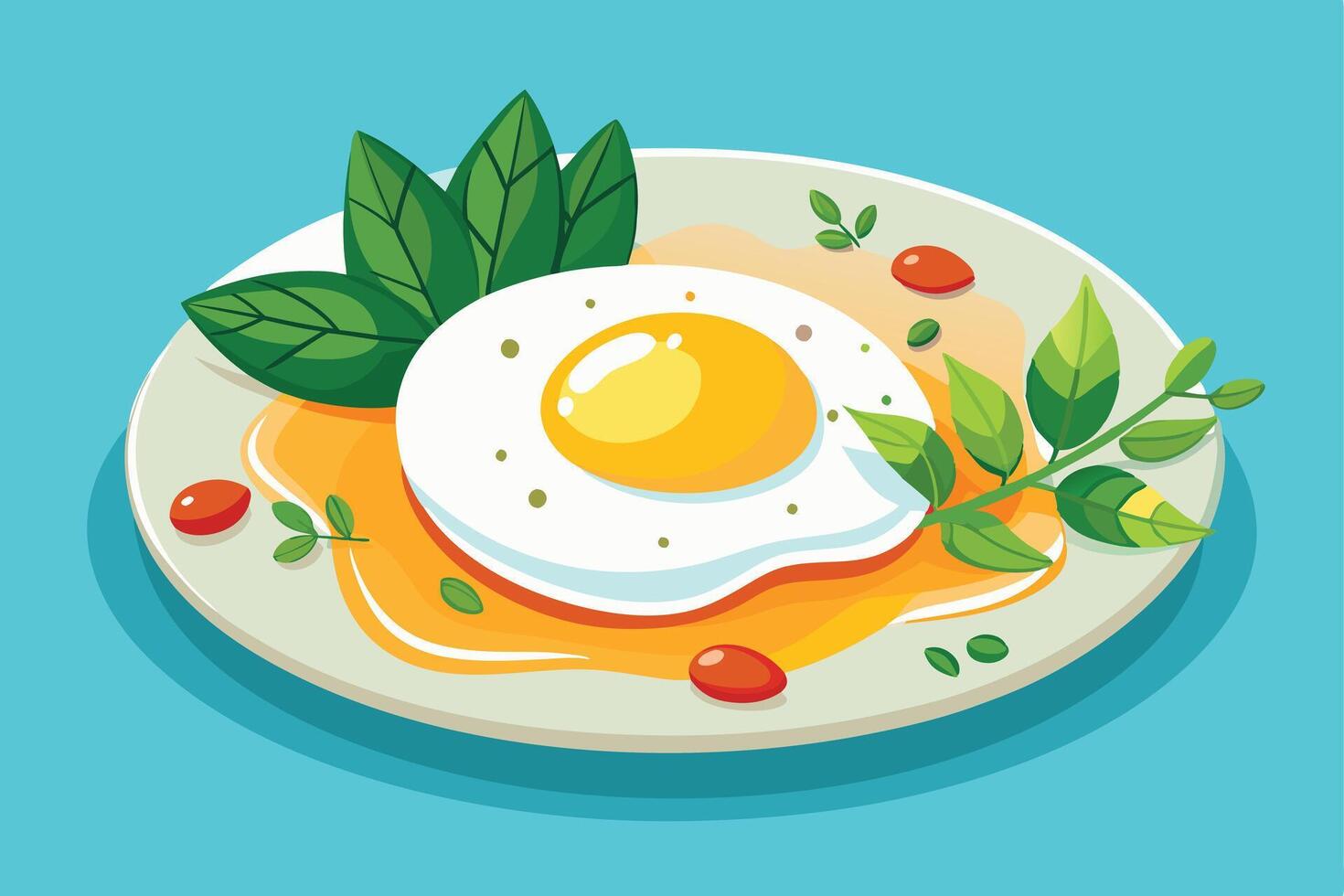 A Delicious Fried Egg Dish Illustration in Adobe Illustrator vector