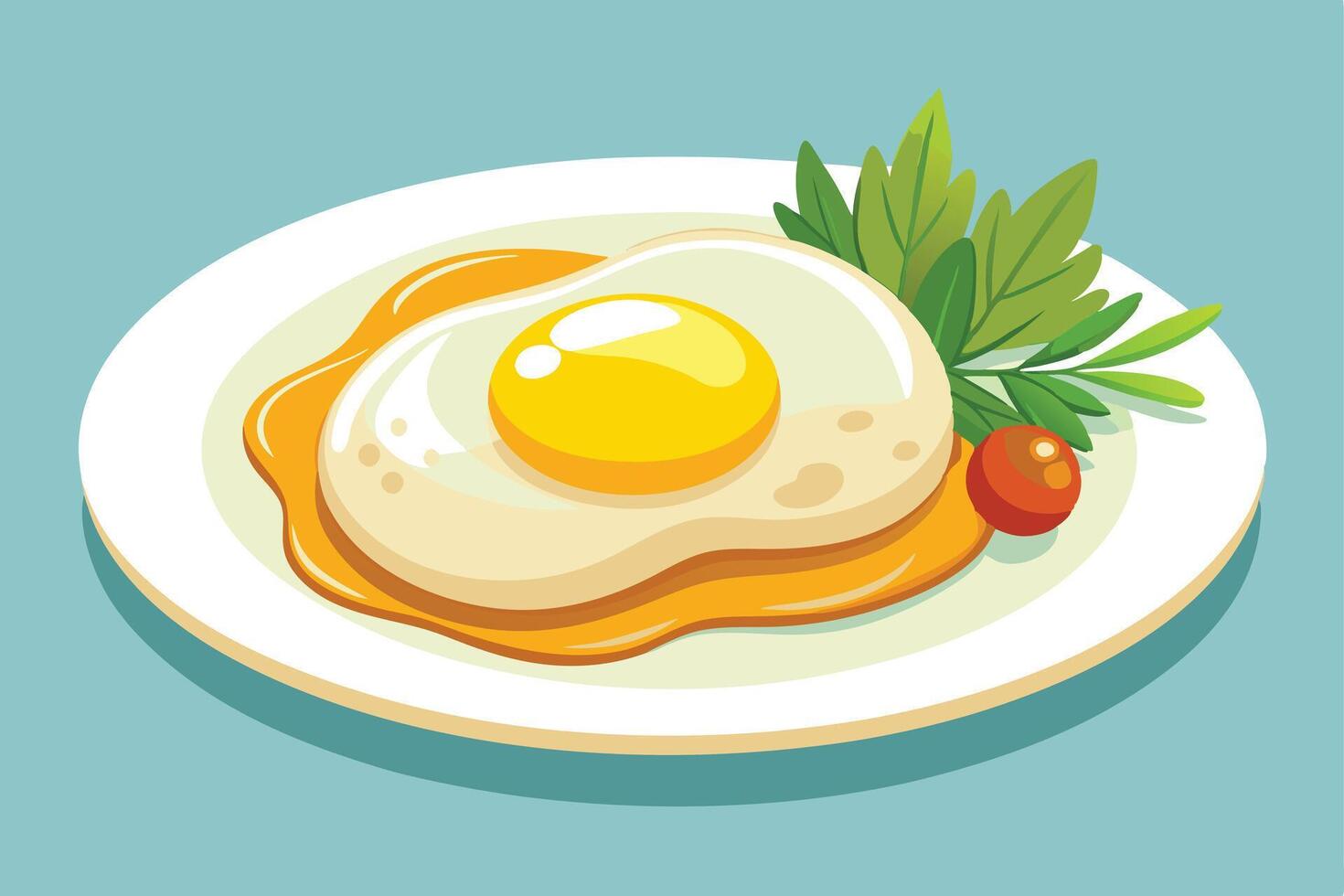 Delicious Fried Egg Dish Illustration in Adobe Illustrator vector