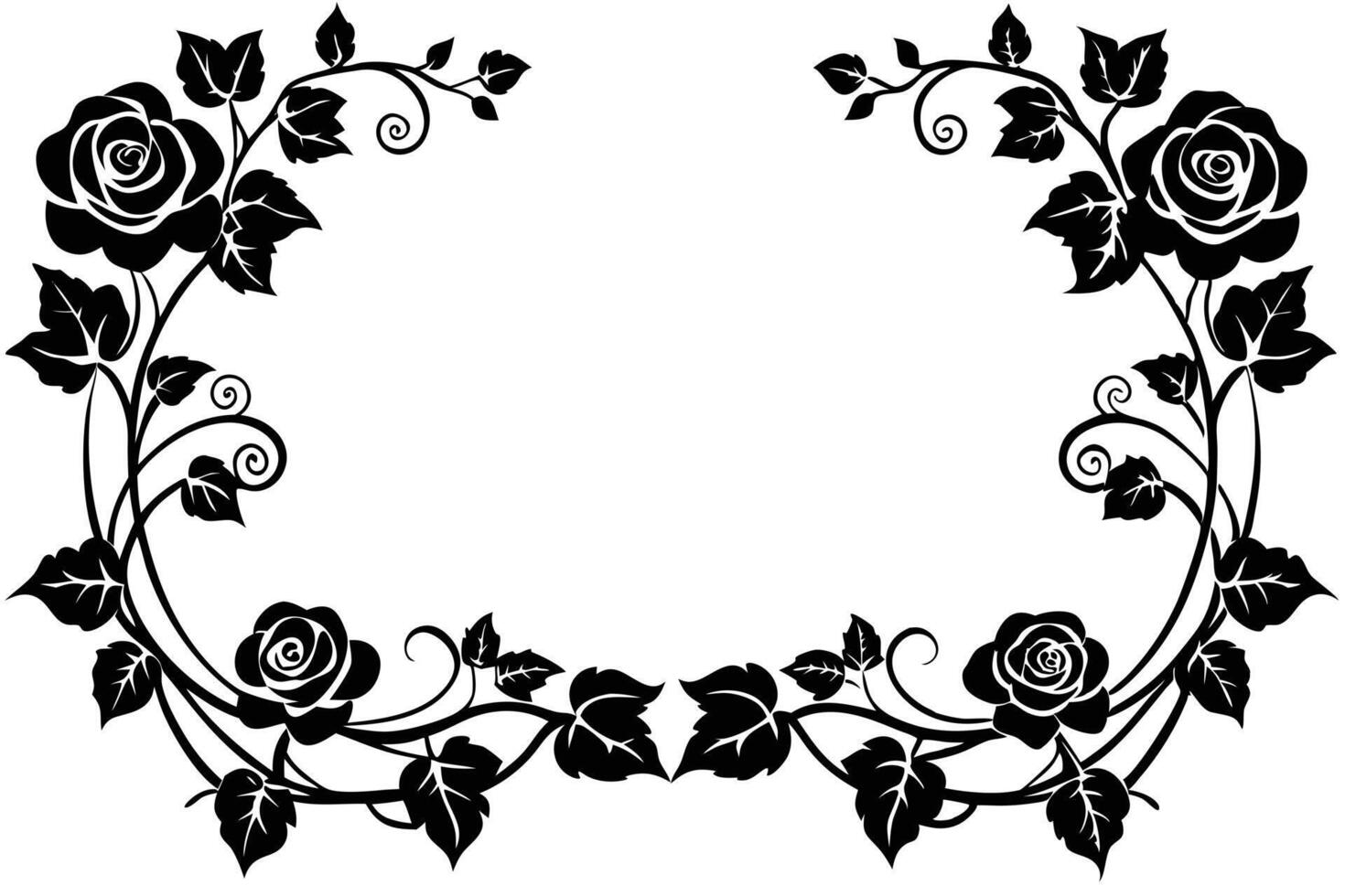 Ornate Floral Frame Design for Graphic Design vector