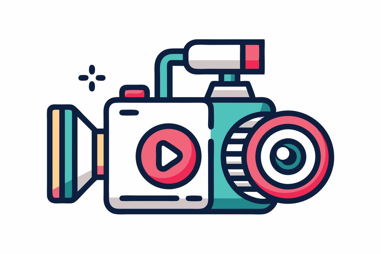 A Cartoon Camera Icon, Ready for Recording vector