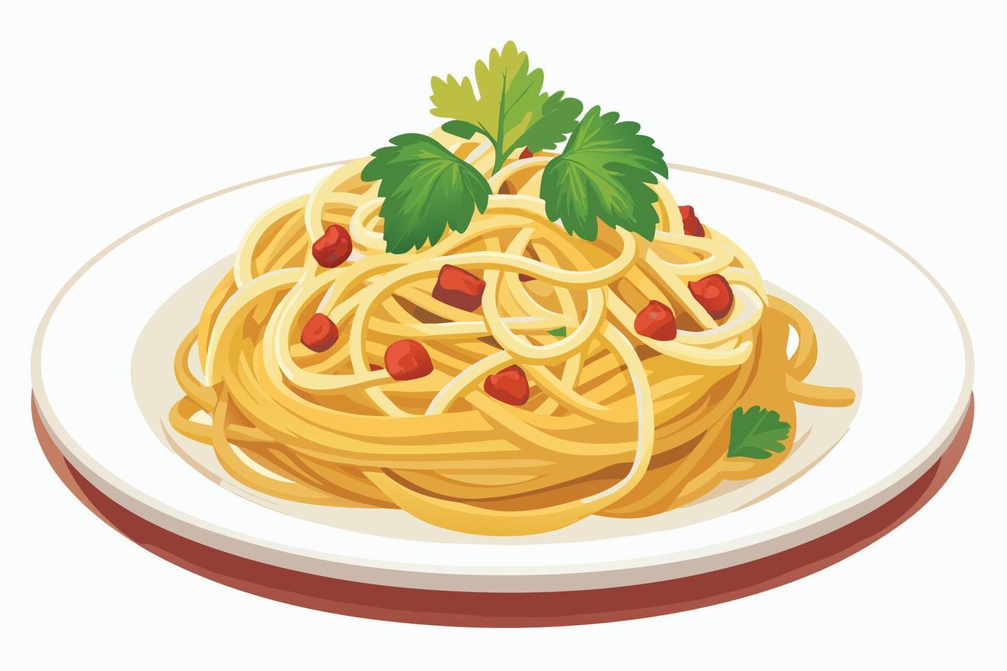 A Delicious spaghetti dish with red pepper flakes and cheese vector