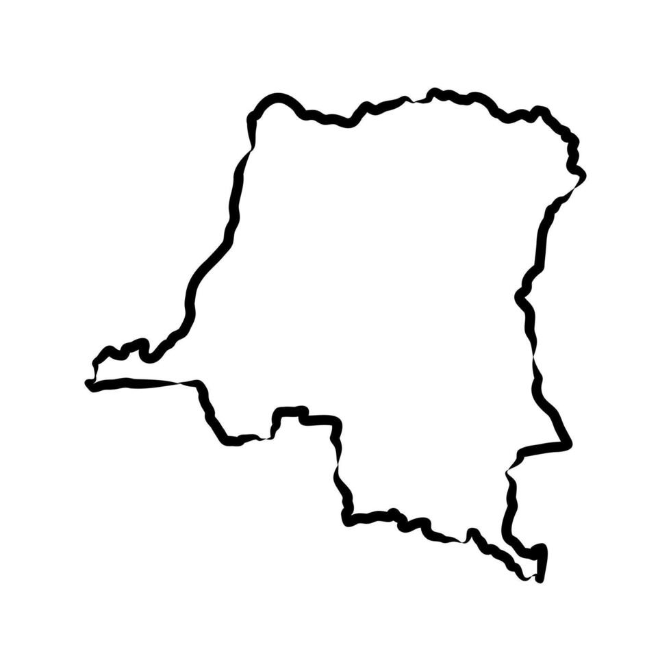 map of the African Republic of the Congo hand-drawn vector