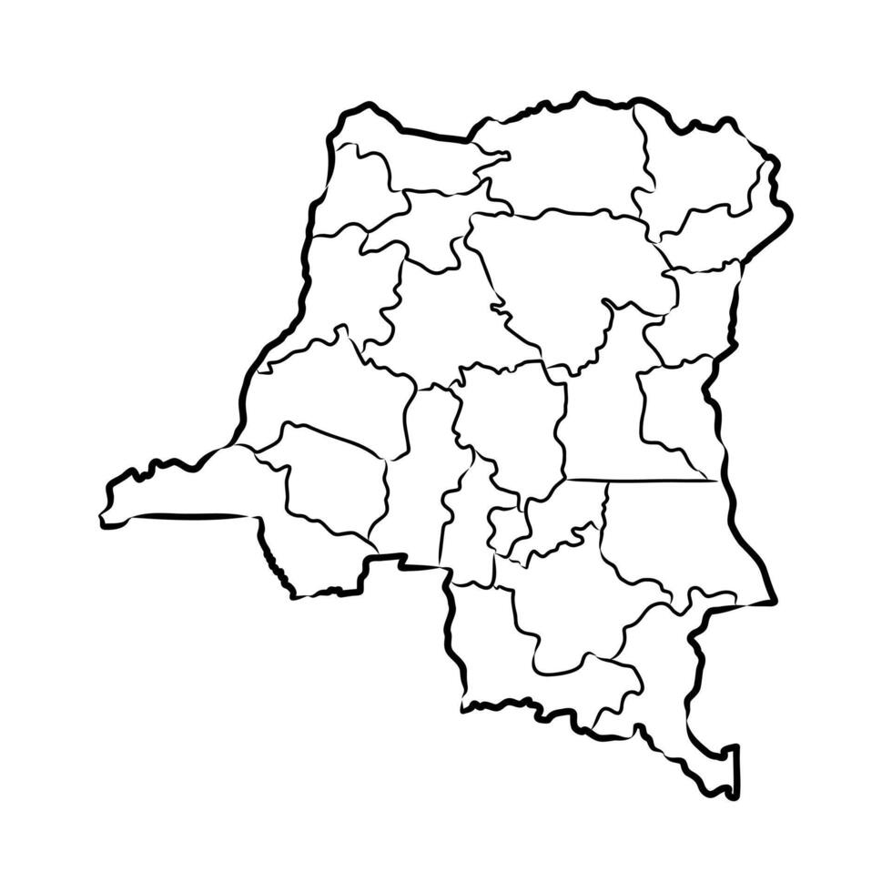 sketch map of the Democratic Republic of the Congo vector