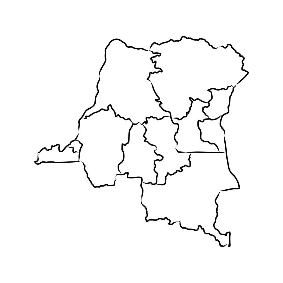 map of the African State of Congo drawing vector