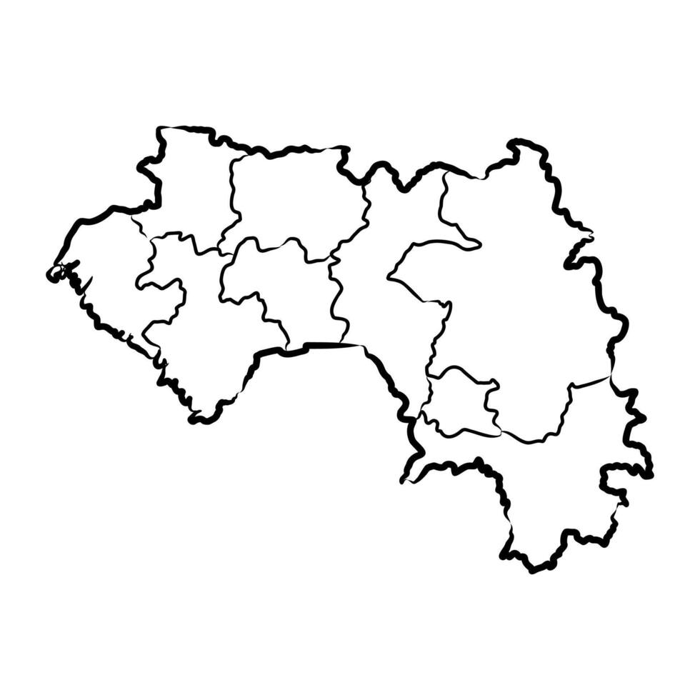 map of the African State of Guinea vector