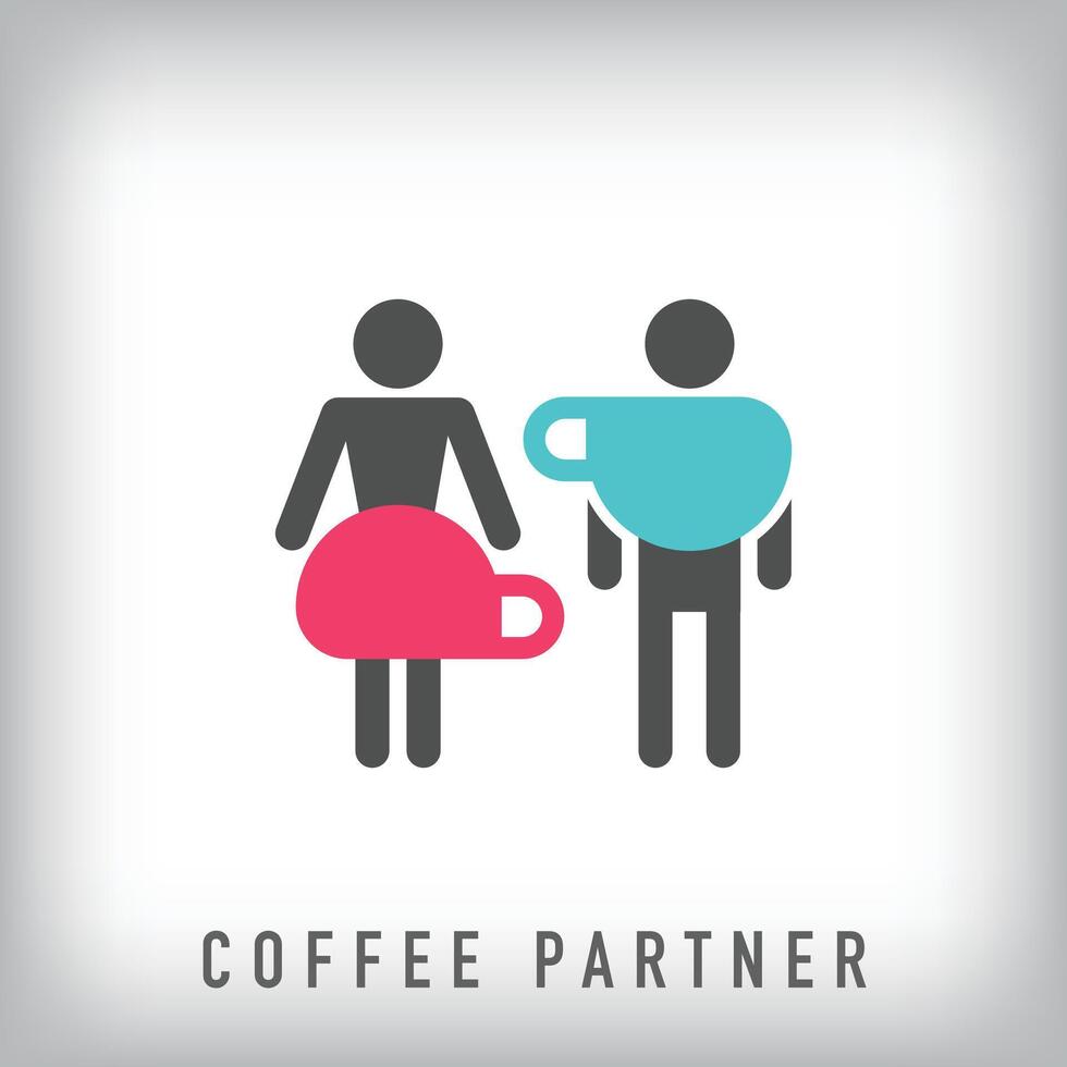 Man woman coffee icon design. Unique cafe and shop logo design. Simple business design. vector
