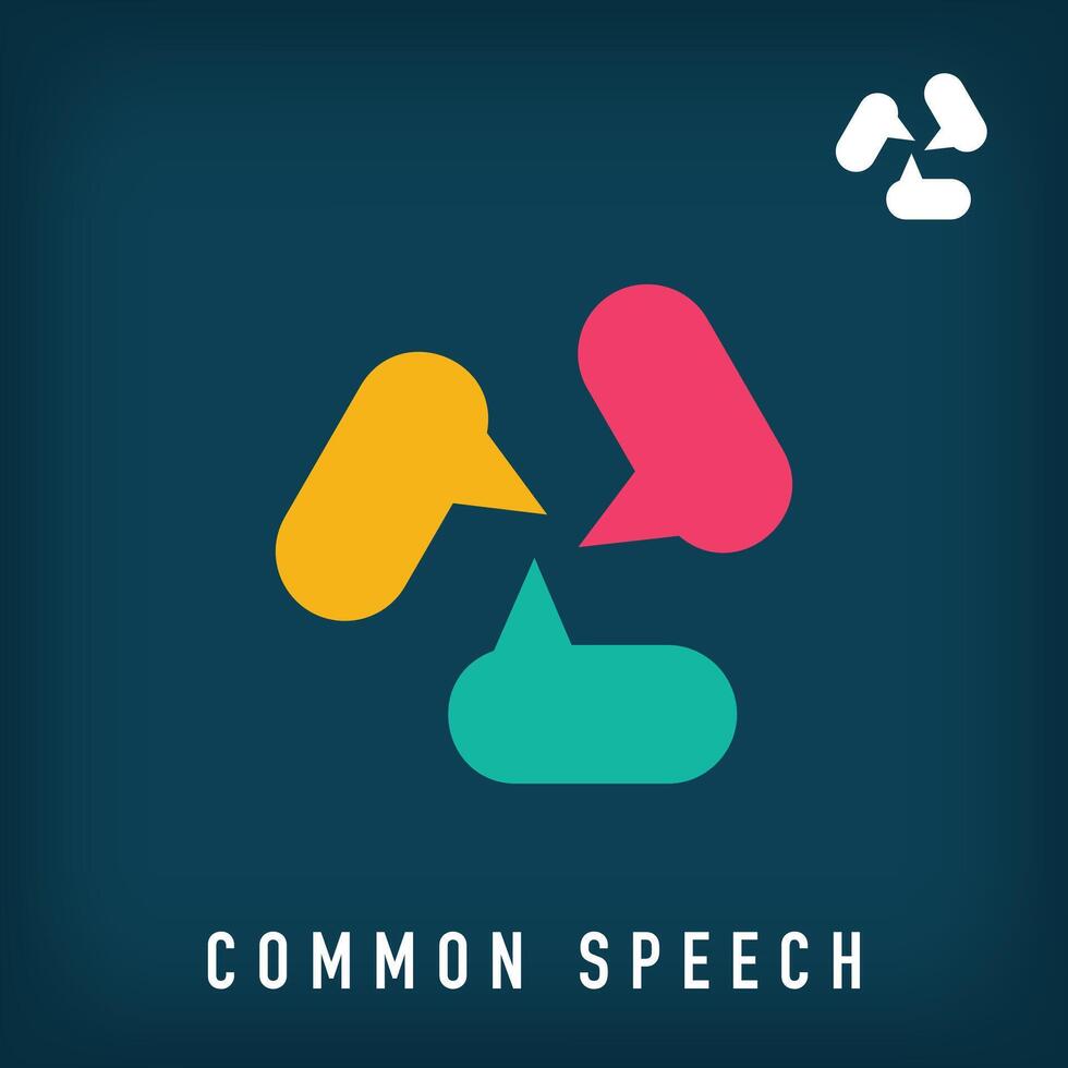 Speech bubble team design. Unique conference design. Collaboration and development company design. vector