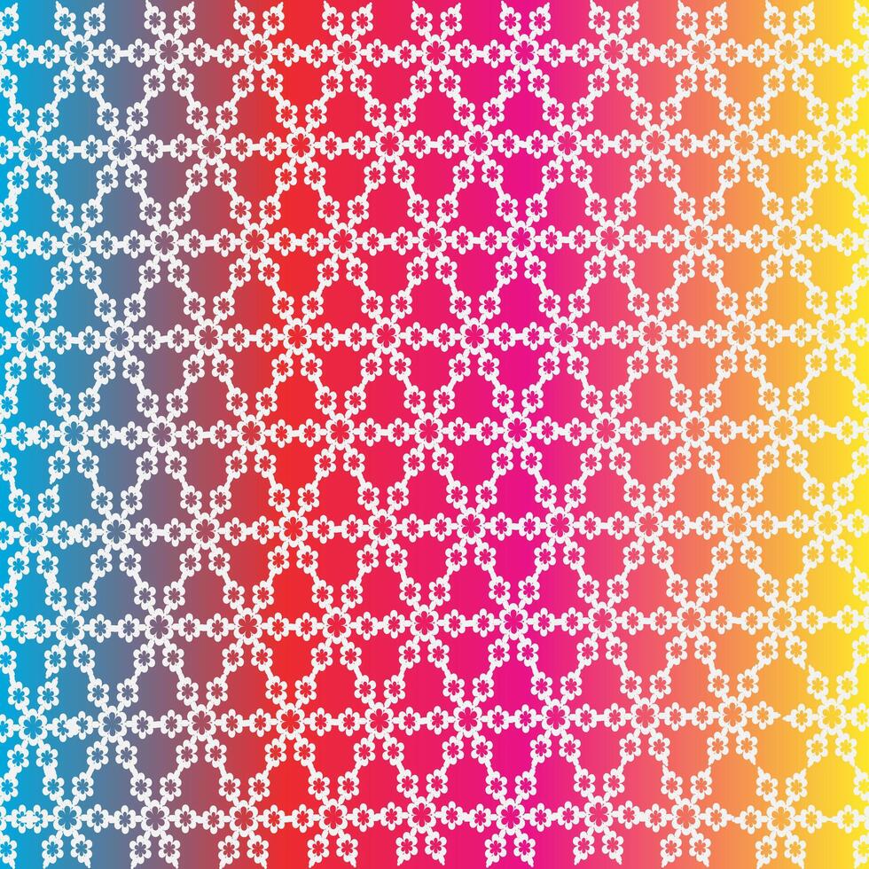 Illustration of white floral pattern on multicolored background vector