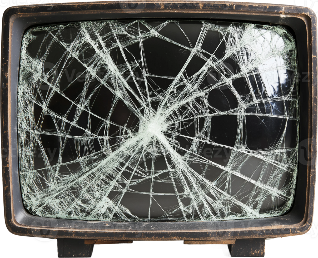 An old television with a broken screen png