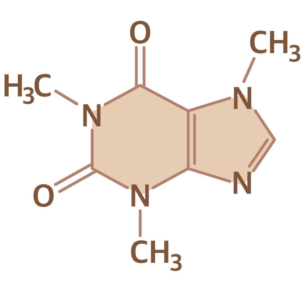 Caffeine chemical structure vector