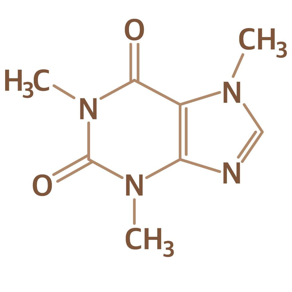 Chemical structure caffeine vector