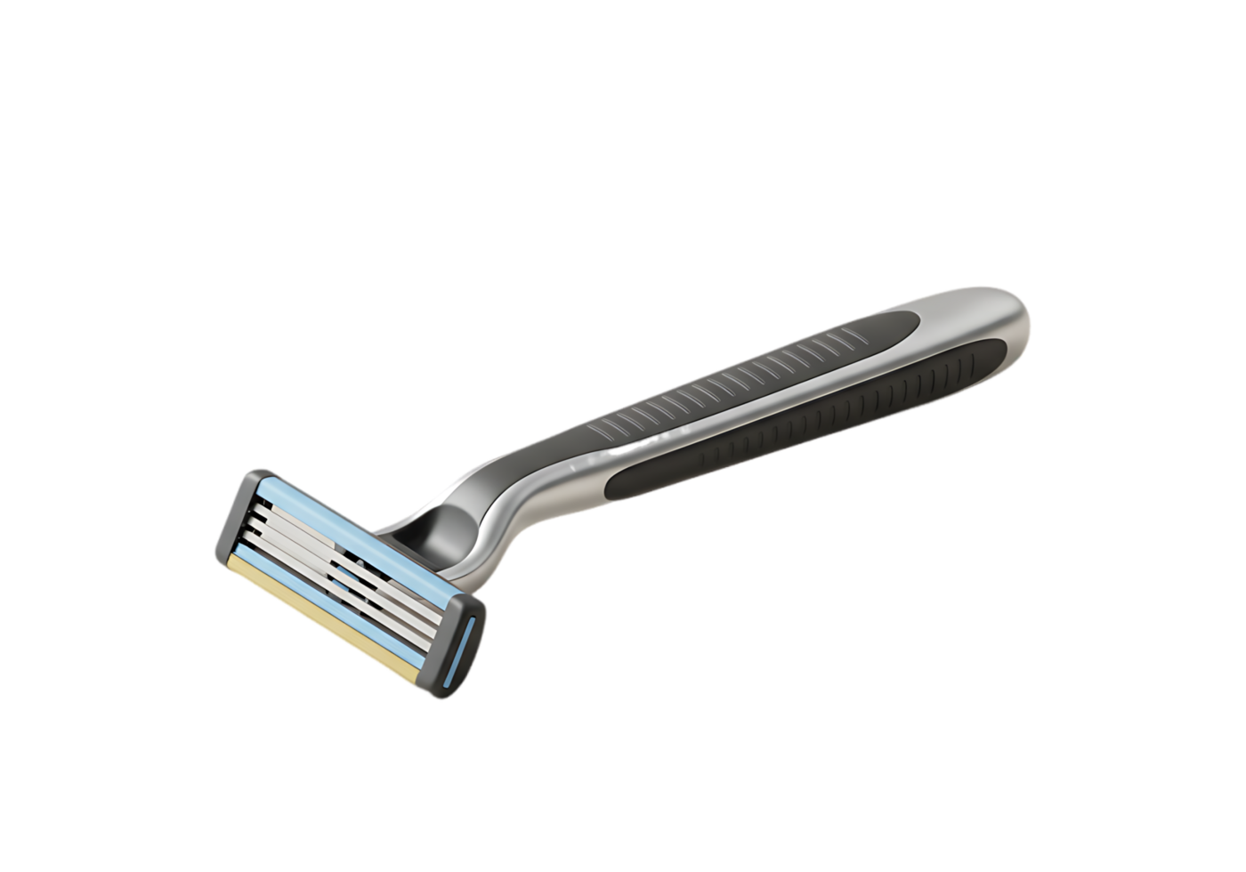 A razor is shown on a transparent background png