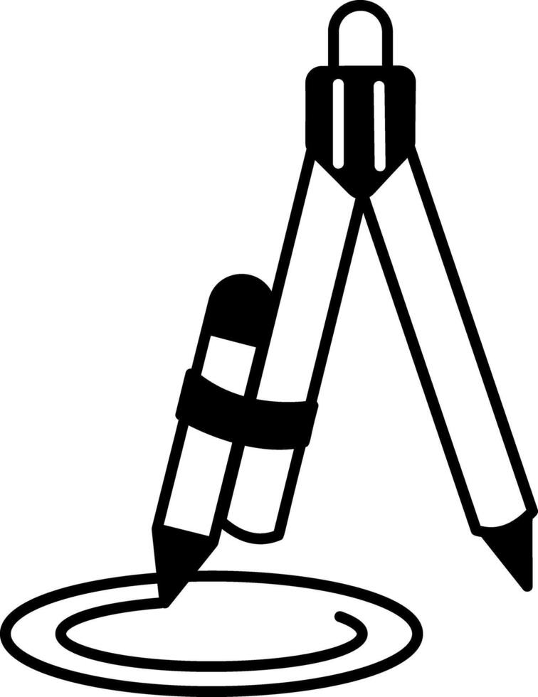 A hand drawn icon of math compass vector