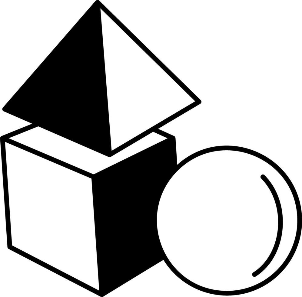 A hand drawn icon of geometric shapes vector