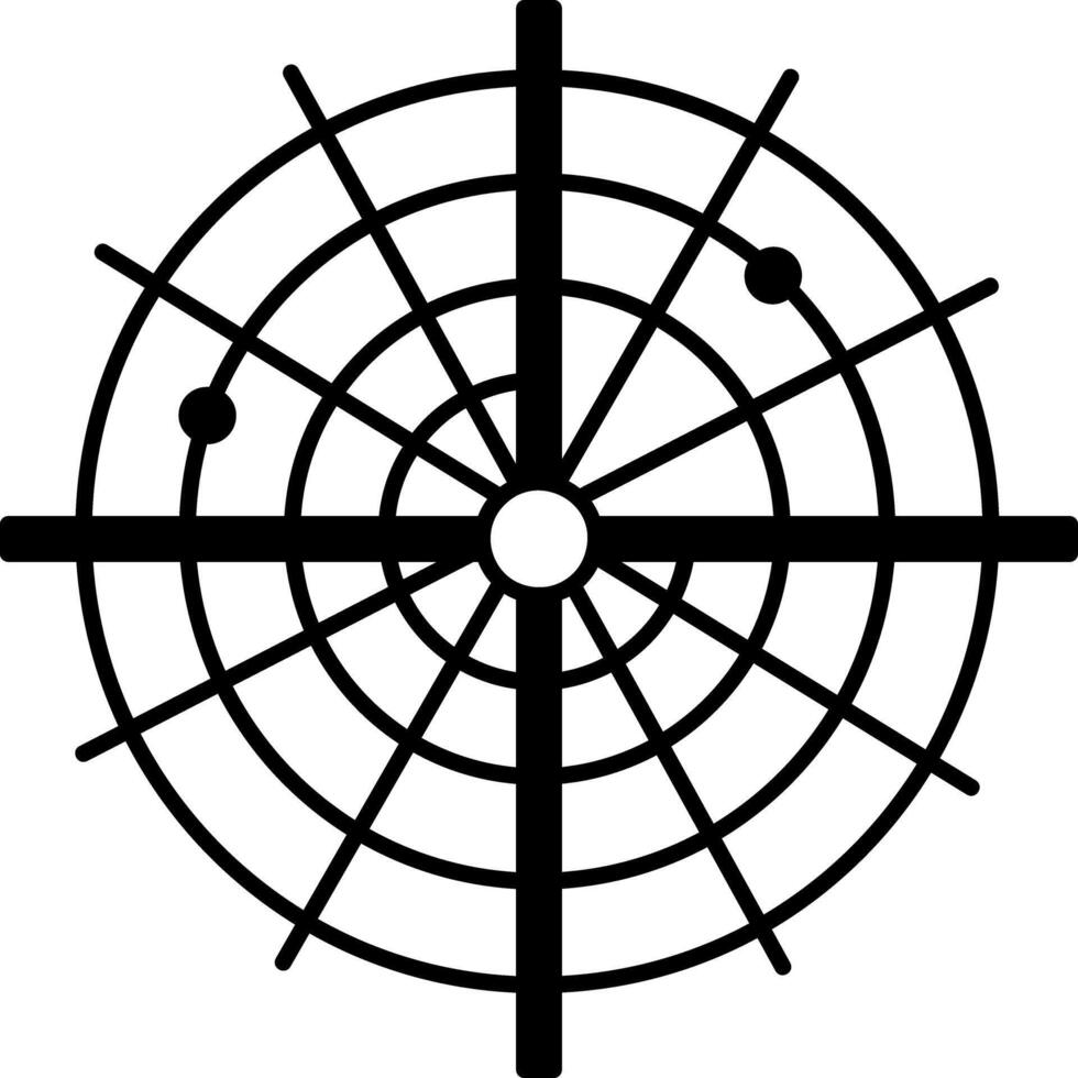 Polar coordinate icon in hand drawn style vector