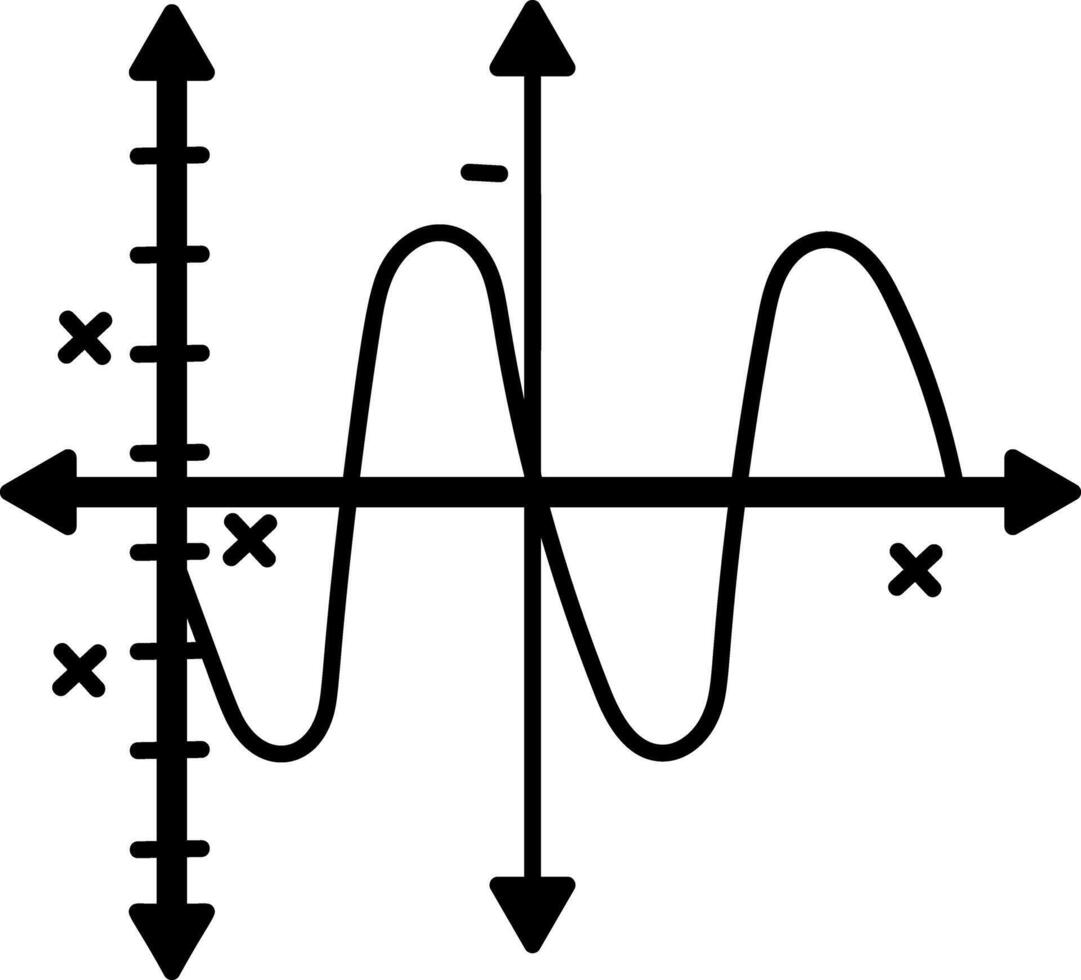 Math graph icon in hand drawn style vector