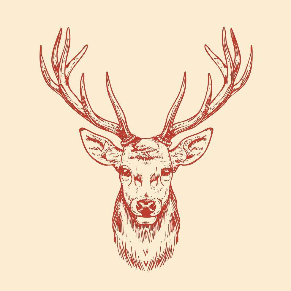 A deer head with horns on it vector