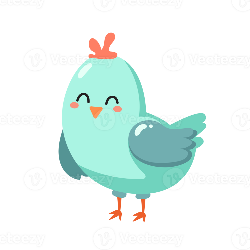 Blue easter cute chicks birds. png