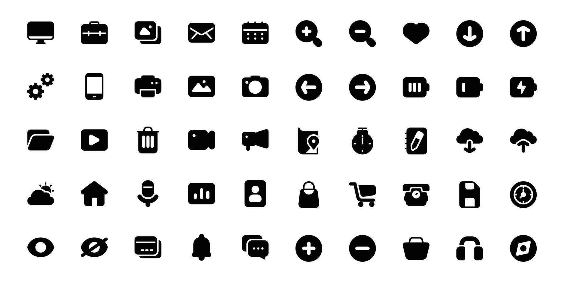 Basic User Interface Theme in Black Fill Icon Style. vector